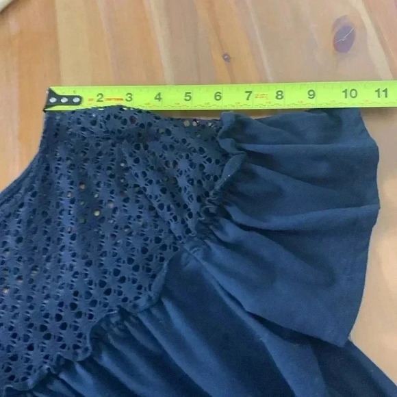 Navy Blue Summer Tunic style  Top Size L - Picture 3 of 5